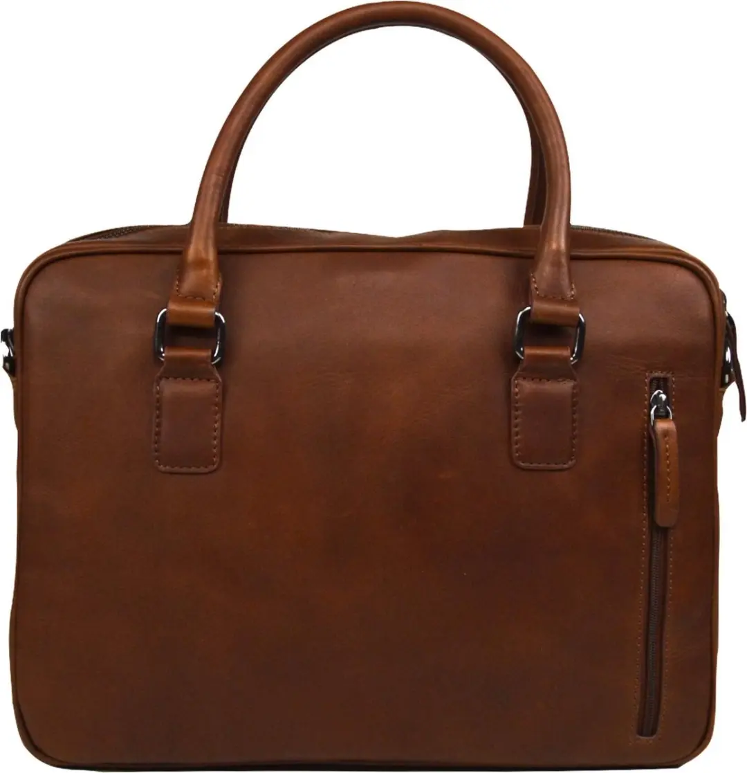DSTRCT Premium Collection Laptoptas 14 Cognac - 5 Vakken