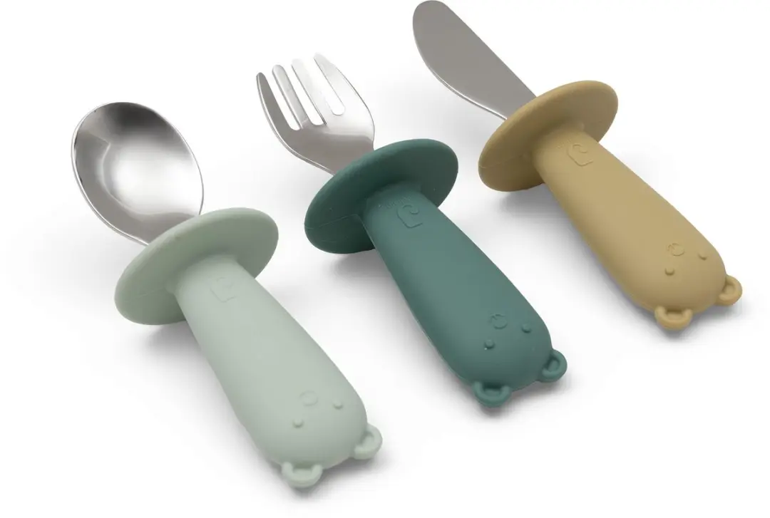 Jollein Baby Bestekset Siliconen Jade Shades - 3 Stuks