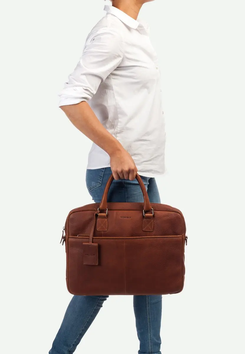 Burkely Fundamentals Antique Avery Laptopbag 15.6" - 4 Vakken - Cognac