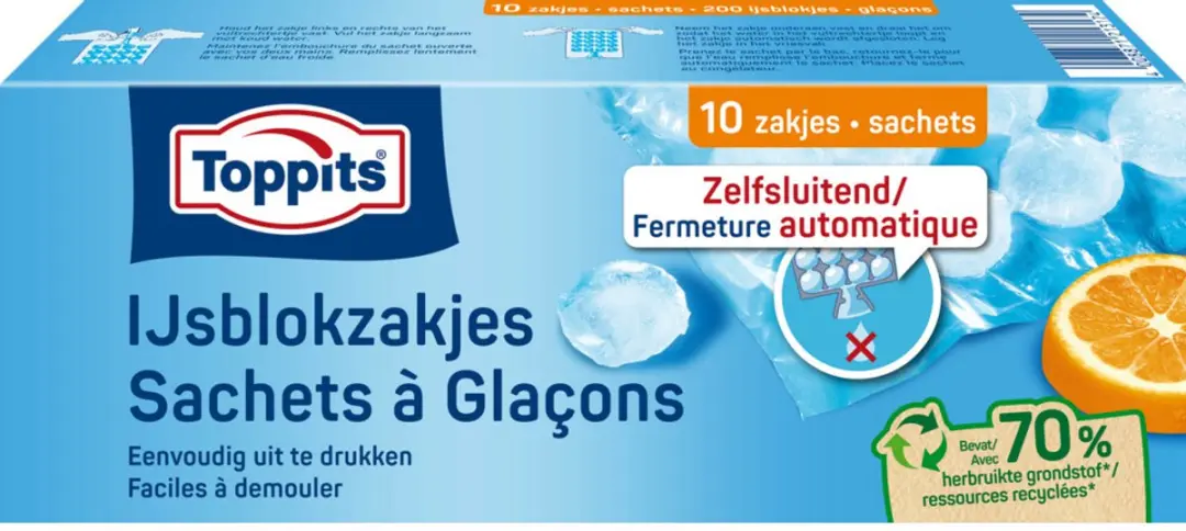 Toppits IJsblokzakjes - 50 Stuks (5x10) - Blauw