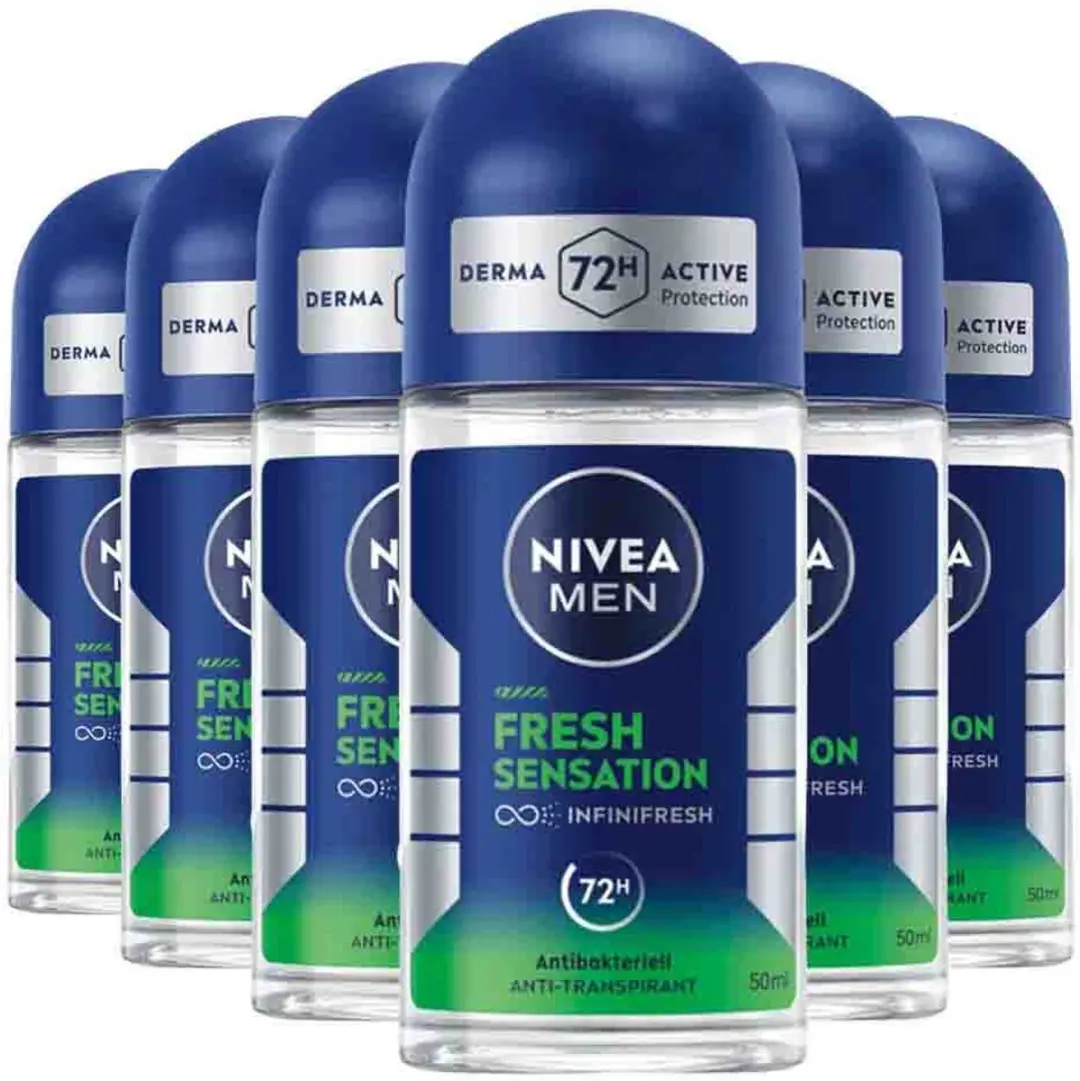NIVEA Deodorant Roller For Men Fresh Sensation - 6x50ml