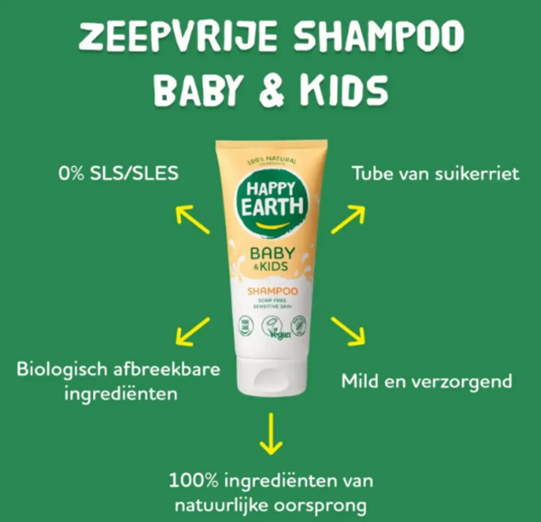 Happy Earth Mini Zeepvrije Shampoo Baby & Kids 100ml