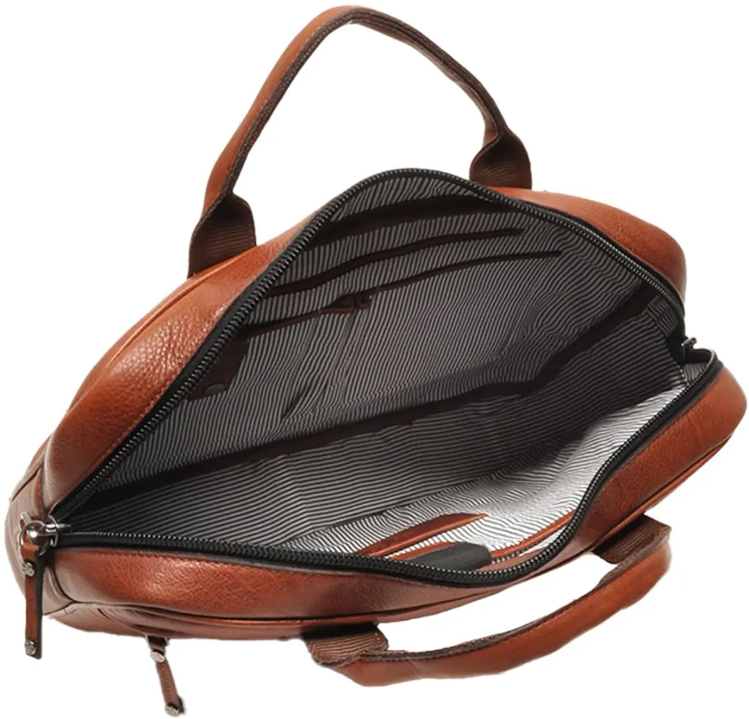 Berba Lucca Laptoptas 15.6 inch - Cognac Leer - 3 Vakken
