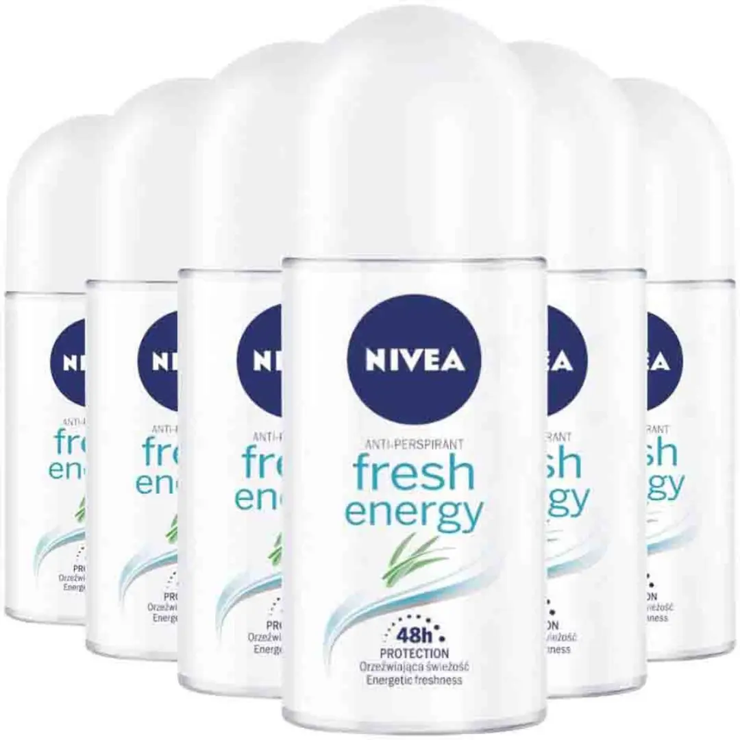 NIVEA Deodorant Roller Fresh Energy 50ml - 6 Stuks