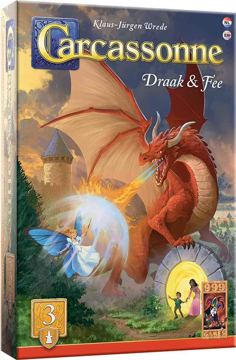 999 Games - Carcassonne: Draak & Fee - Uitbreiding 3 - Nieuwe Versie - NL - EN