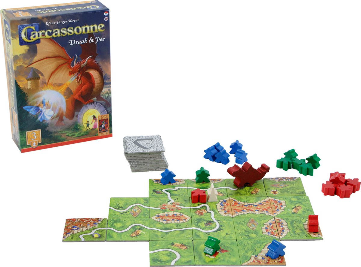 999 Games - Carcassonne: Draak & Fee - Uitbreiding 3 - Nieuwe Versie - NL - EN