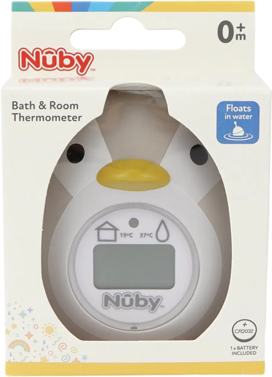 Nûby Pinguïn Badthermometer - Digitaal - Grijs