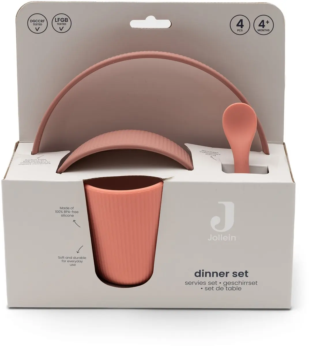 Jollein Kinderserviesset Siliconen Blush Shades - 4 Stuks