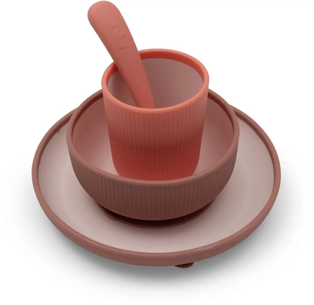 Jollein Kinderserviesset Siliconen Blush Shades - 4 Stuks