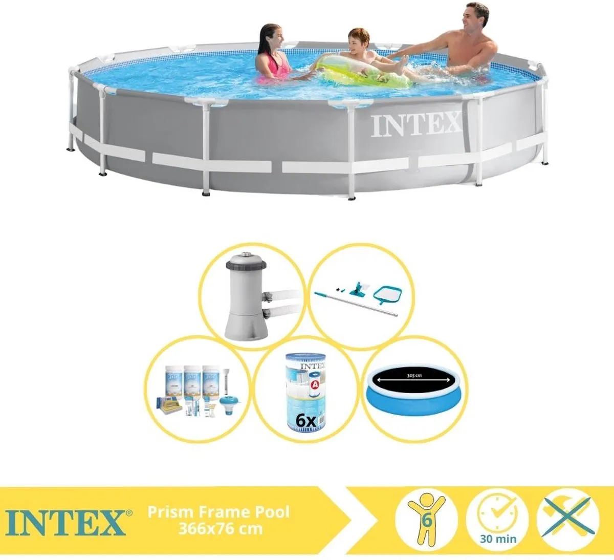 Intex Prism Frame 26712GN Opzetzwembad 366x76cm
