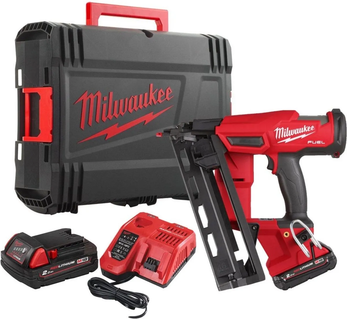 Milwaukee M18 FUEL™ FN16GA-202X Accu Afwerktacker 16Ga 18V 2.0Ah in HD-Box