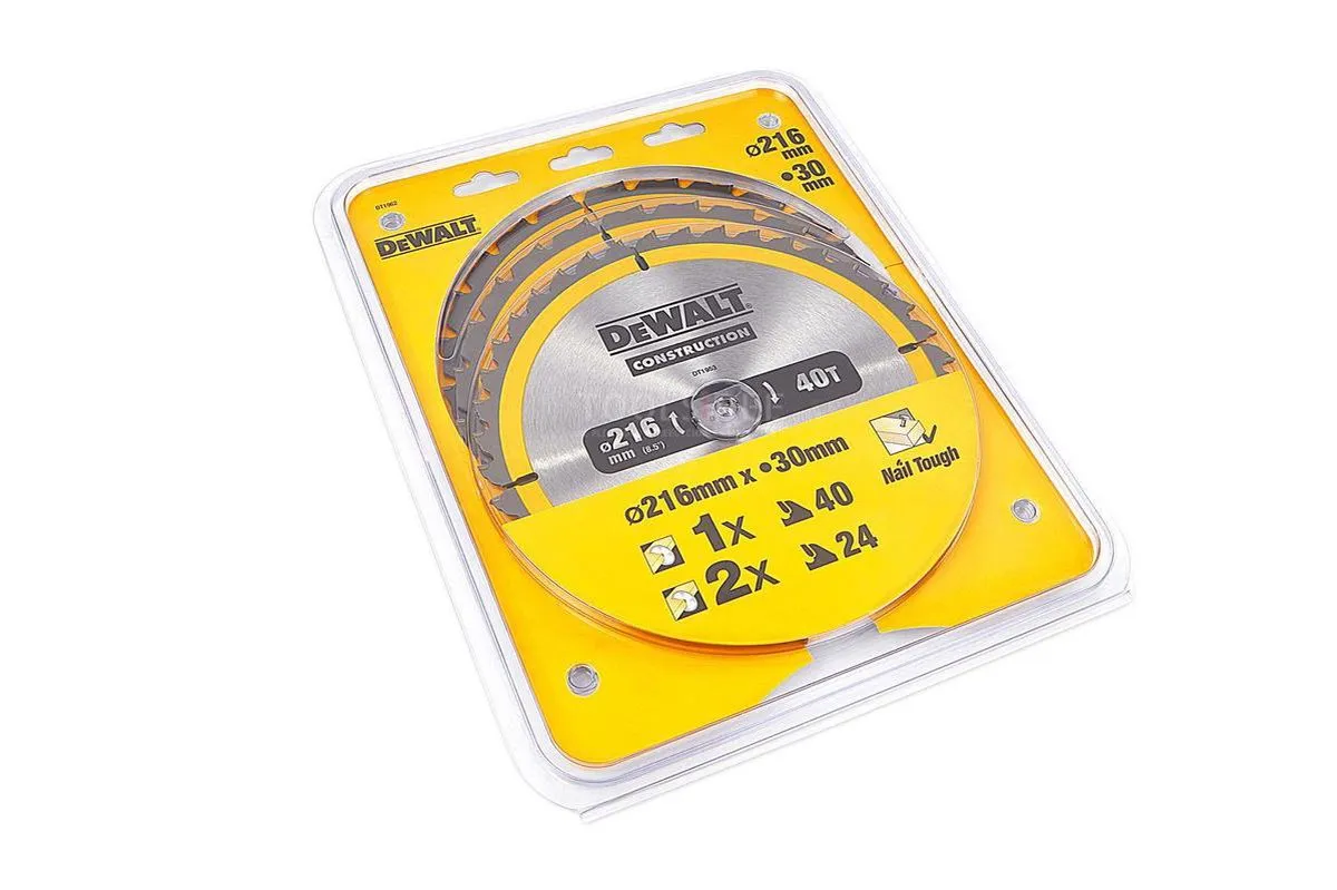 DeWalt DT1962-QZ Cirkelzaagbladen Set 216mm - 3 Stuks