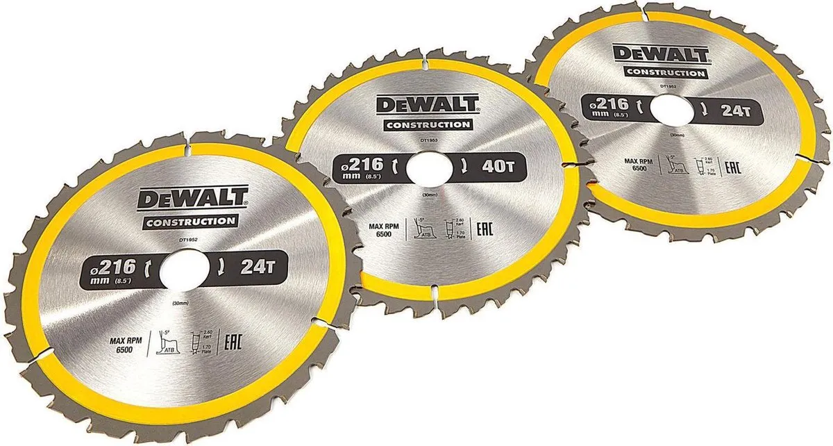 DeWalt DT1962-QZ Cirkelzaagbladen Set 216mm