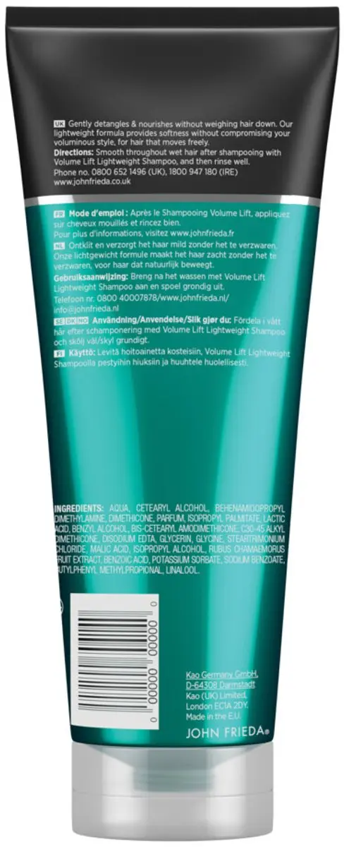 John Frieda Luxurious Volume Conditioner 250ml - 10 Stuks