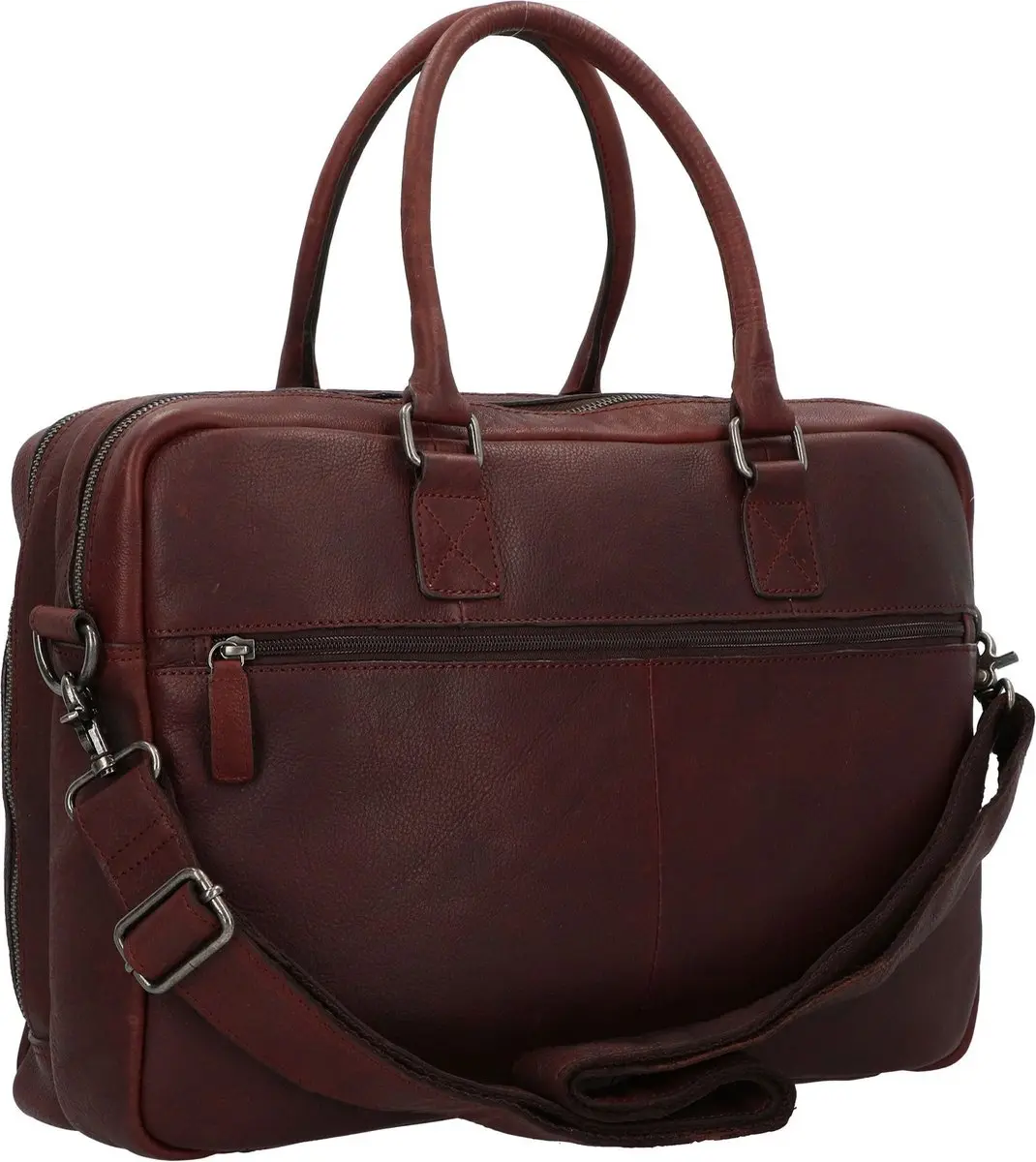 Burkely Fundamentals Antique Avery Worker Laptoptas 15.6" - 6 Vakken - Bruin