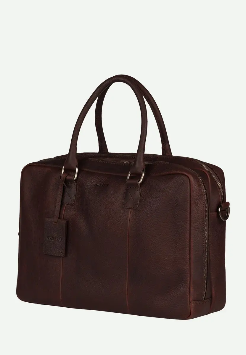 Burkely Fundamentals Antique Avery Worker Laptoptas 15.6" - 6 Vakken - Bruin