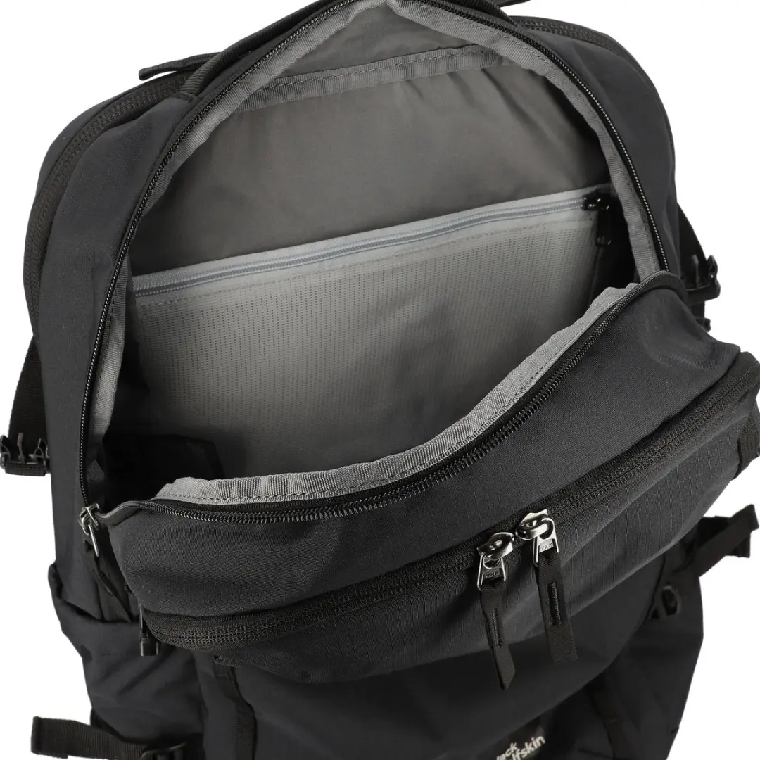 Jack Wolfskin Sierra Laptophoes 15 inch - 3 Vakken - Zwart