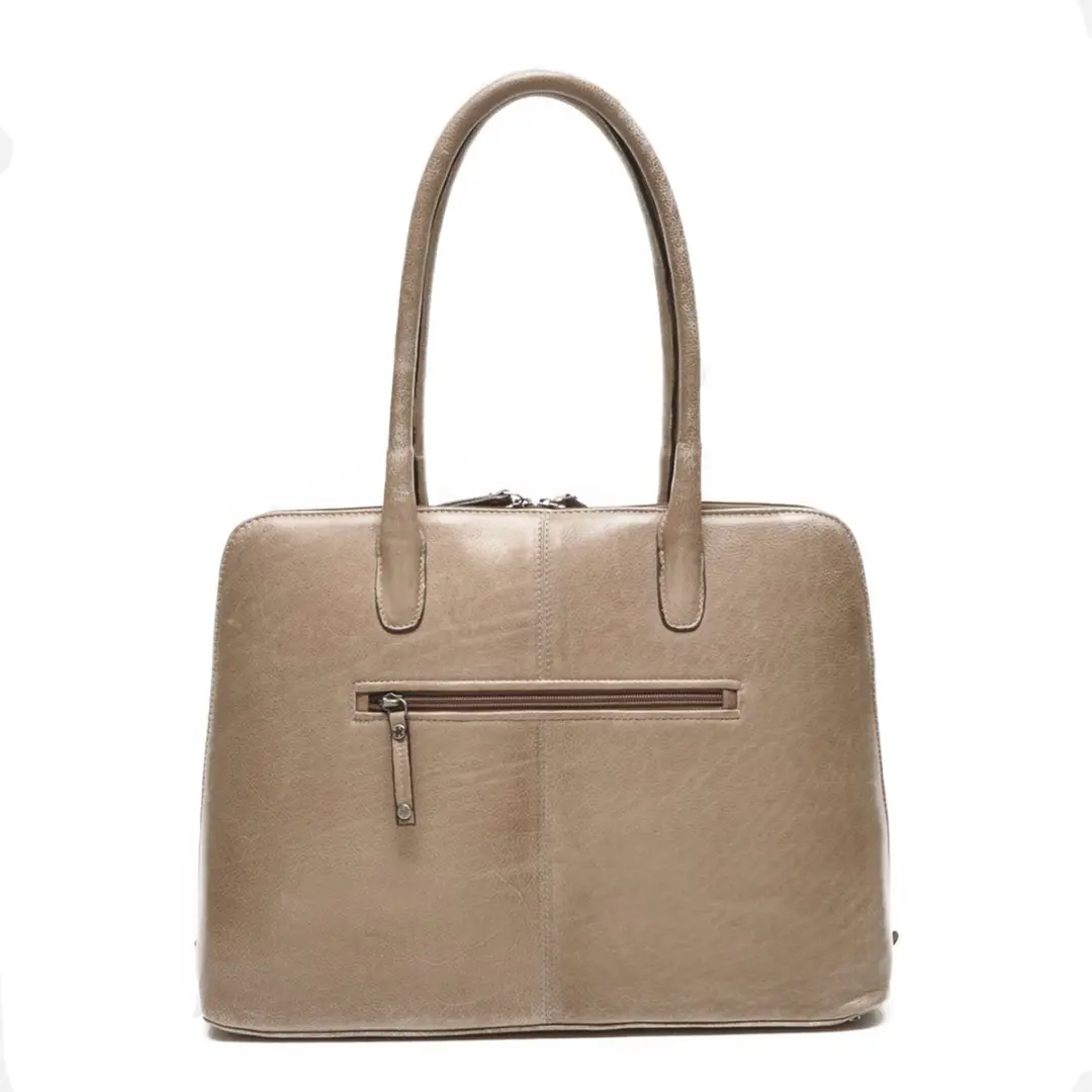 Berba Lucca Laptoptas 15.6 inch - 4 Vakken Taupe Leer