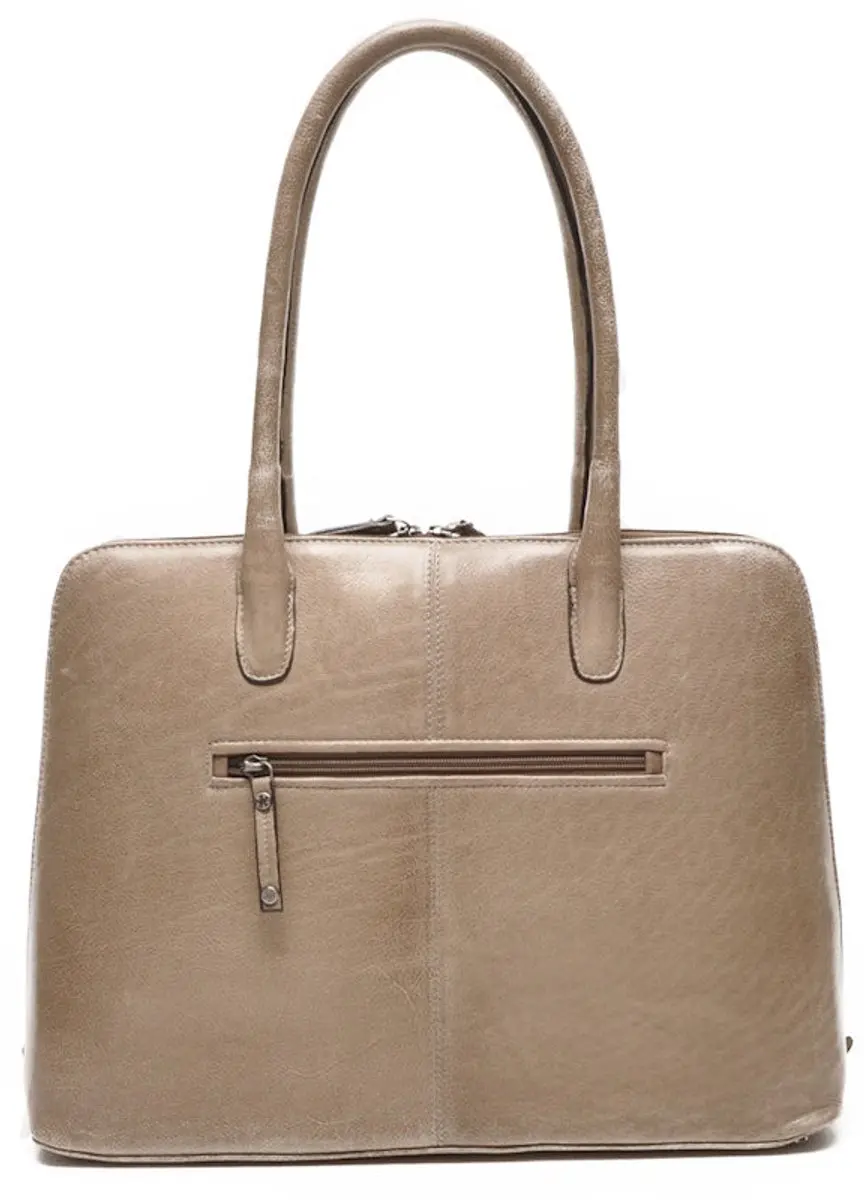 Berba Lucca Laptoptas 15.6 inch - 4 Vakken Taupe Leer
