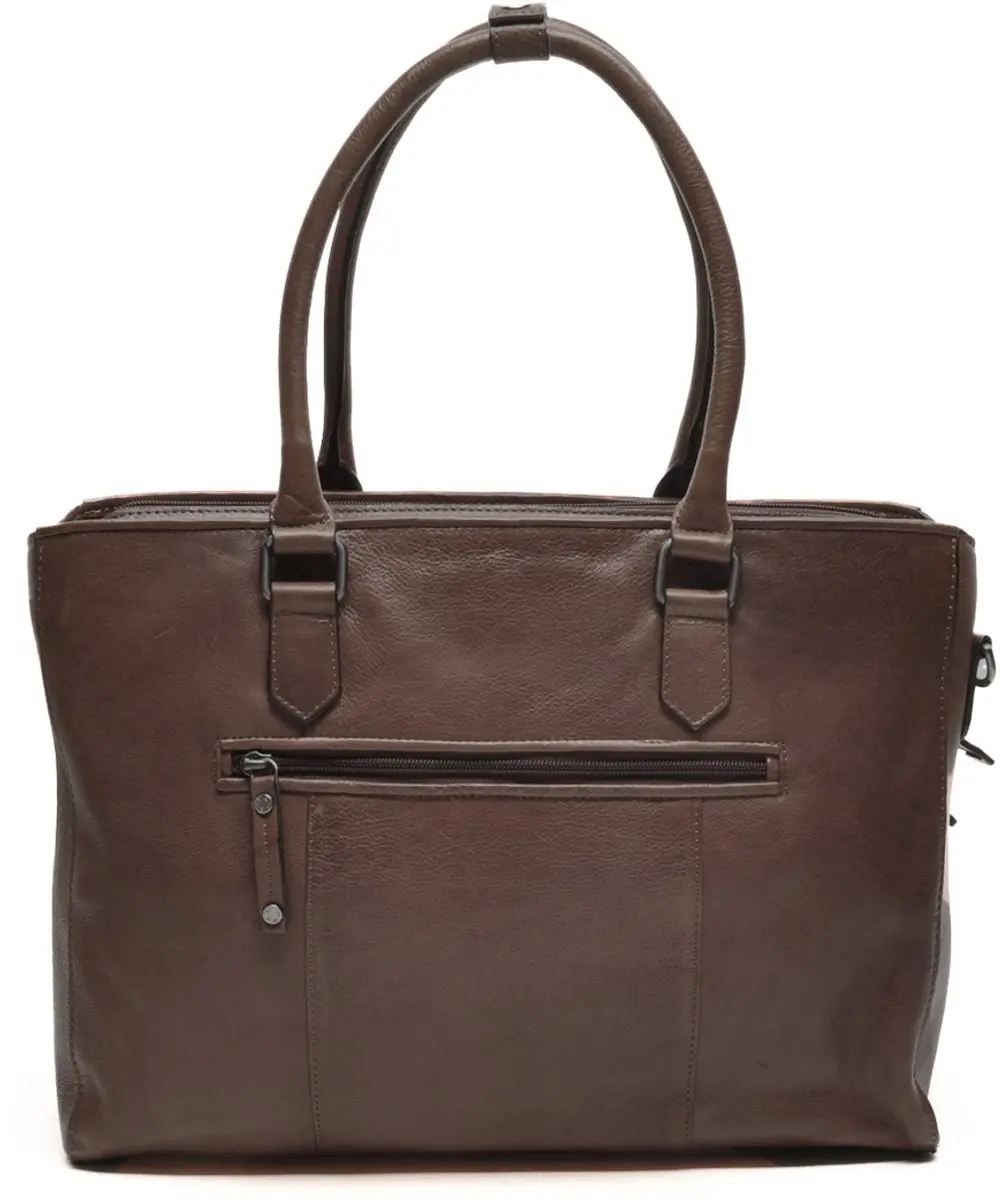 Berba Lucca Werktas 15.6 inch - Donkerbruin Leer - 6 Vakken