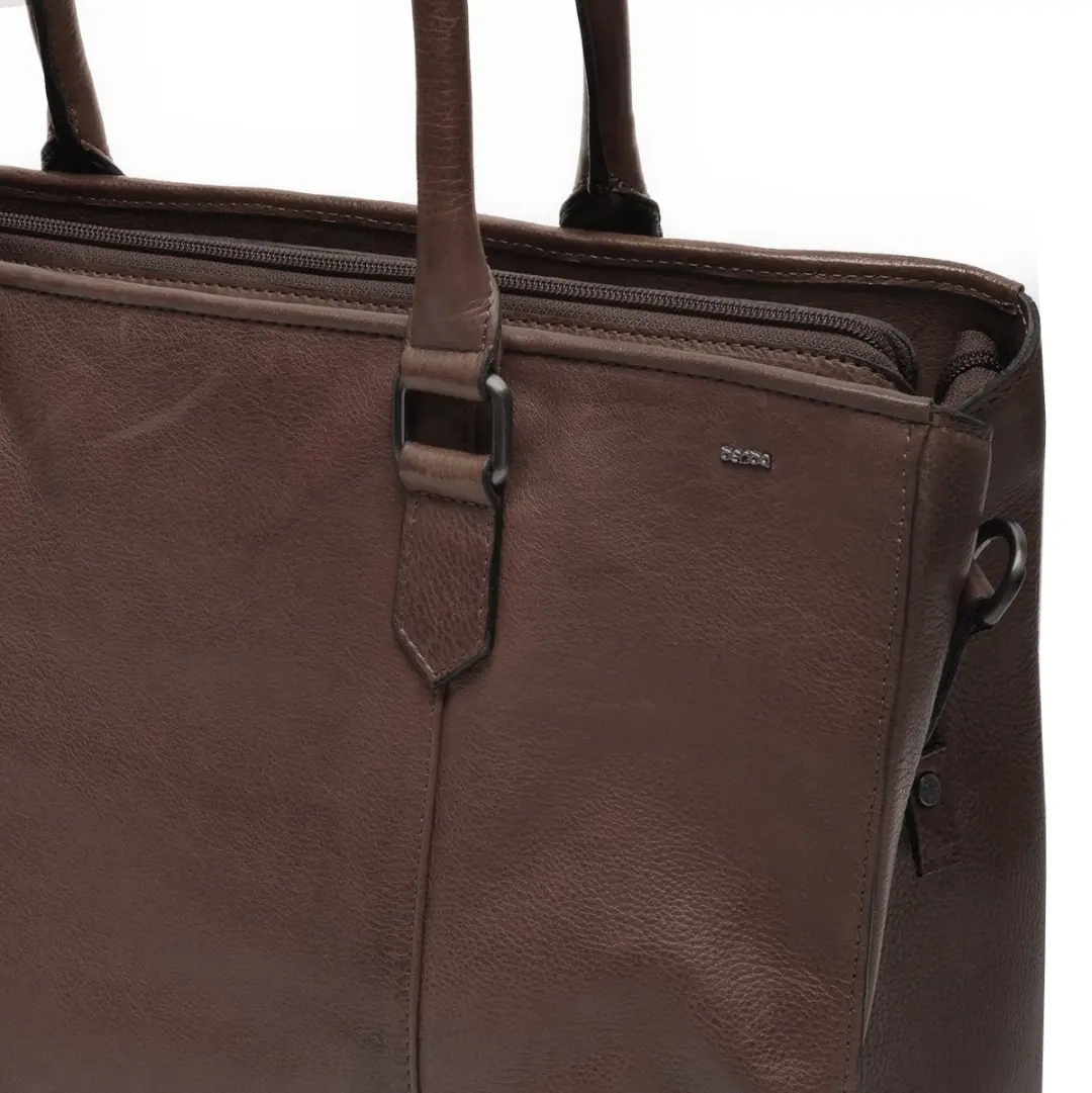 Berba Lucca Werktas 15.6 inch - Donkerbruin Leer - 6 Vakken