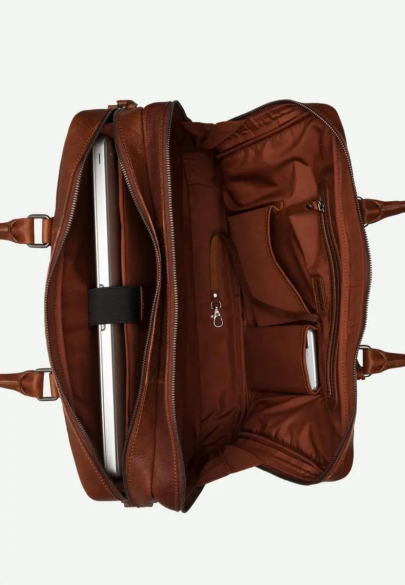 Burkely Fundamentals Antique Avery Worker Laptoptas 15.6" - Cognac - afbeelding 6 van 6