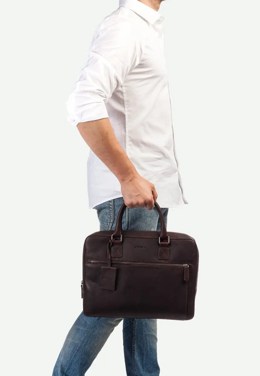 Burkely Fundamentals Antique Avery Laptopbag 13,3" - 4 Vakken - Bruin