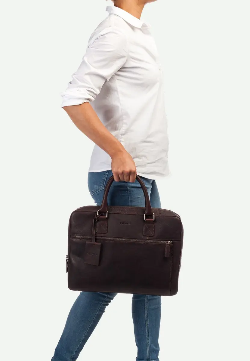 Burkely Fundamentals Antique Avery Laptopbag 13,3" - 4 Vakken - Bruin - afbeelding 6 van 6