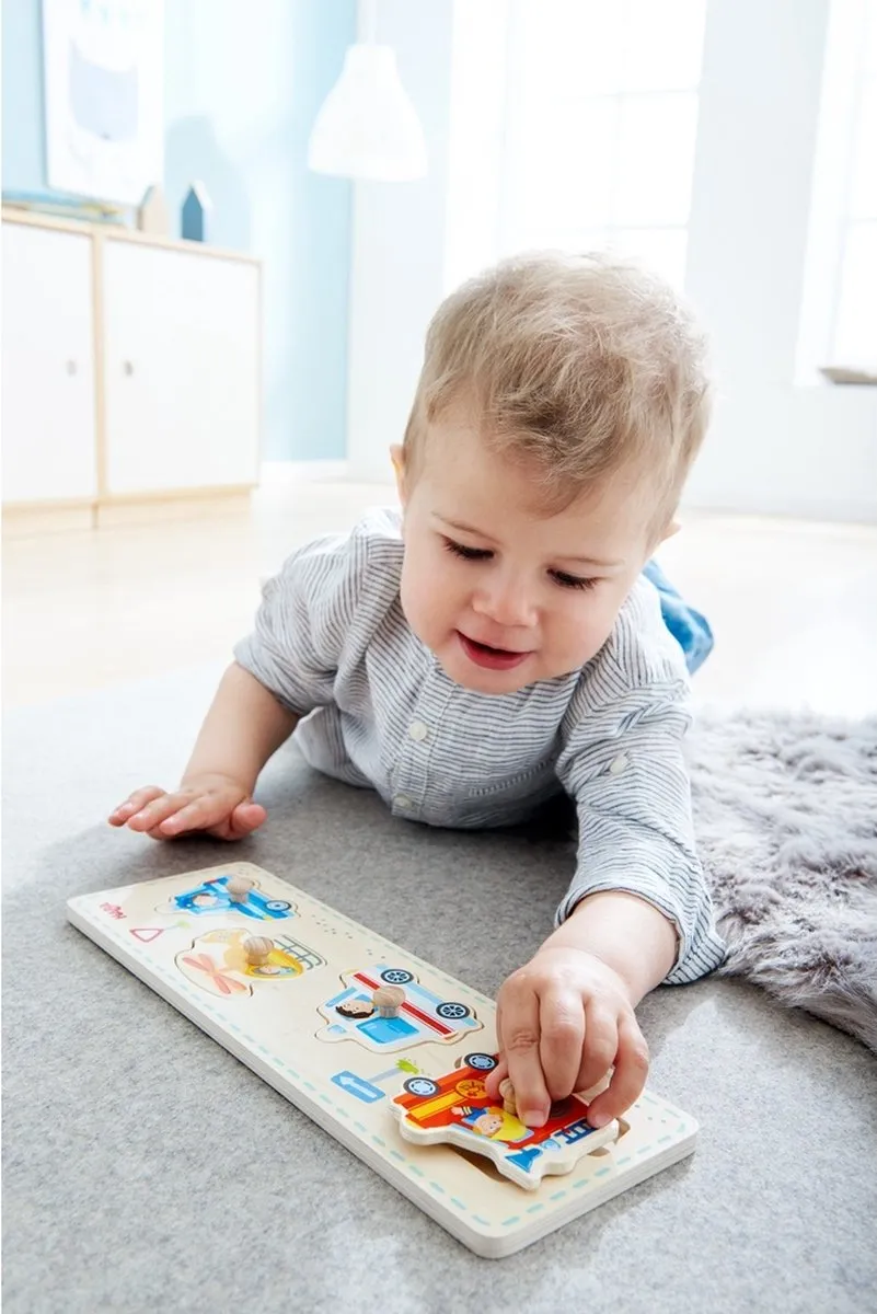Haba Inlegpuzzel Hulpvoertuigen 4-delig - Multicolor
