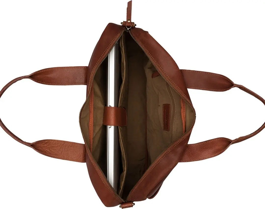 Burkely Vintage Laptoptas 15.6 inch - Cognac - 2 Vakken