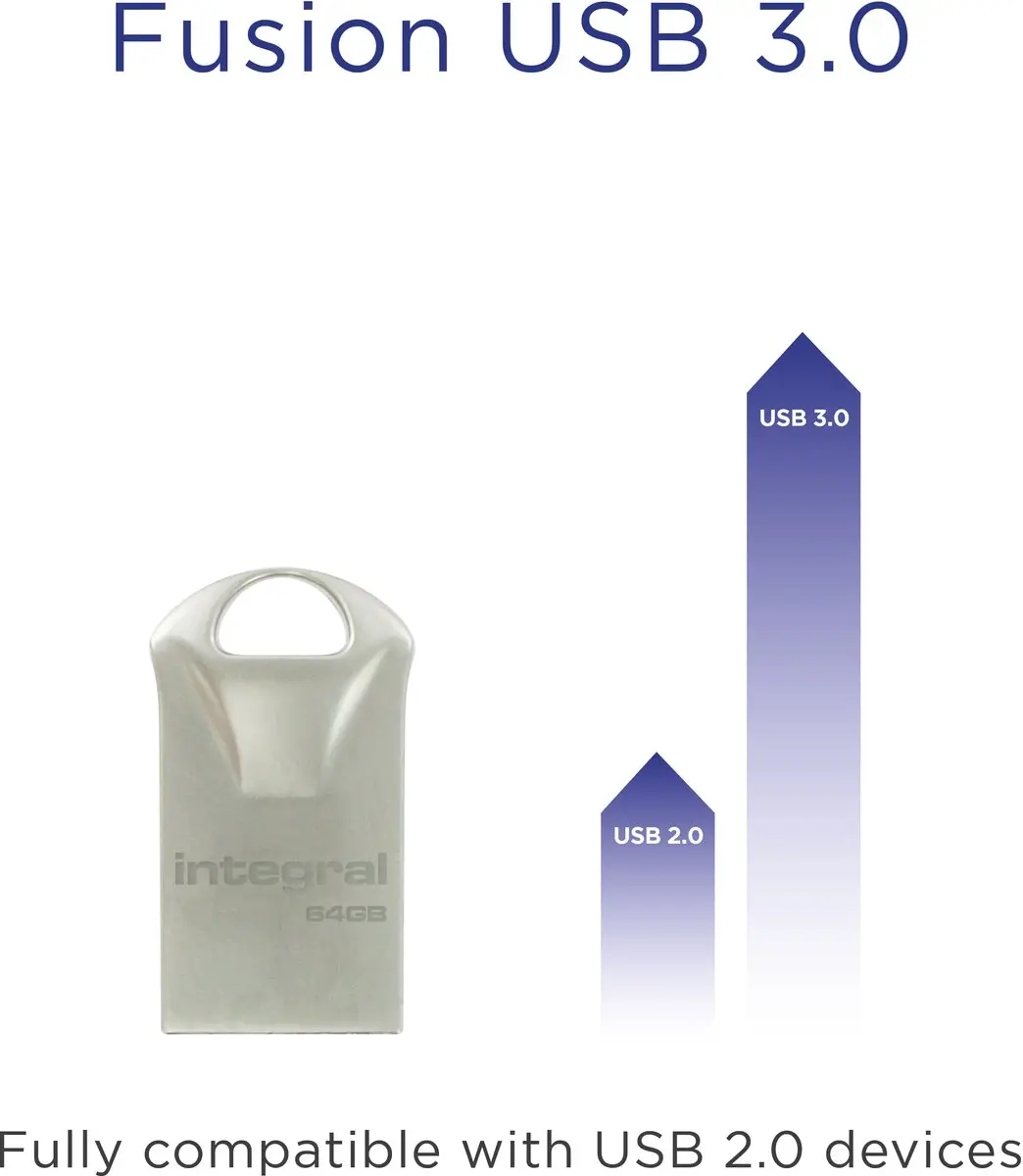 Integral Fusion 3.0 INFD64GBFUS3.0 USB-stick - 64GB - Grijs
