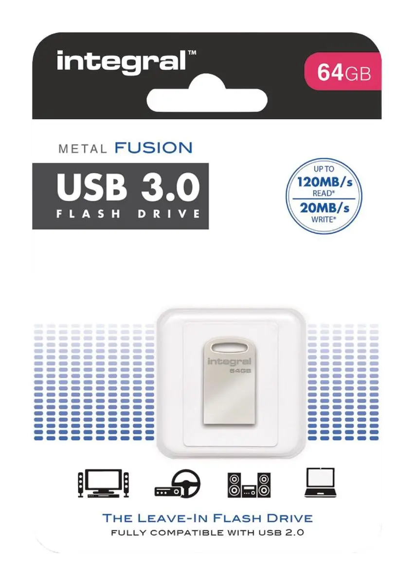 Integral Fusion 3.0 INFD64GBFUS3.0 USB-stick - 64GB - Grijs