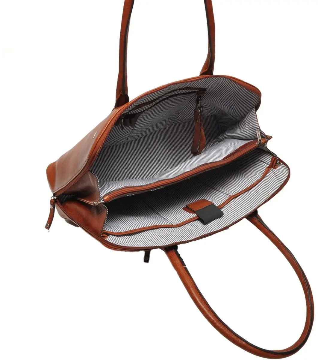 Berba Lucca Laptoptas 15.6 inch - 6 Vakken - Cognac