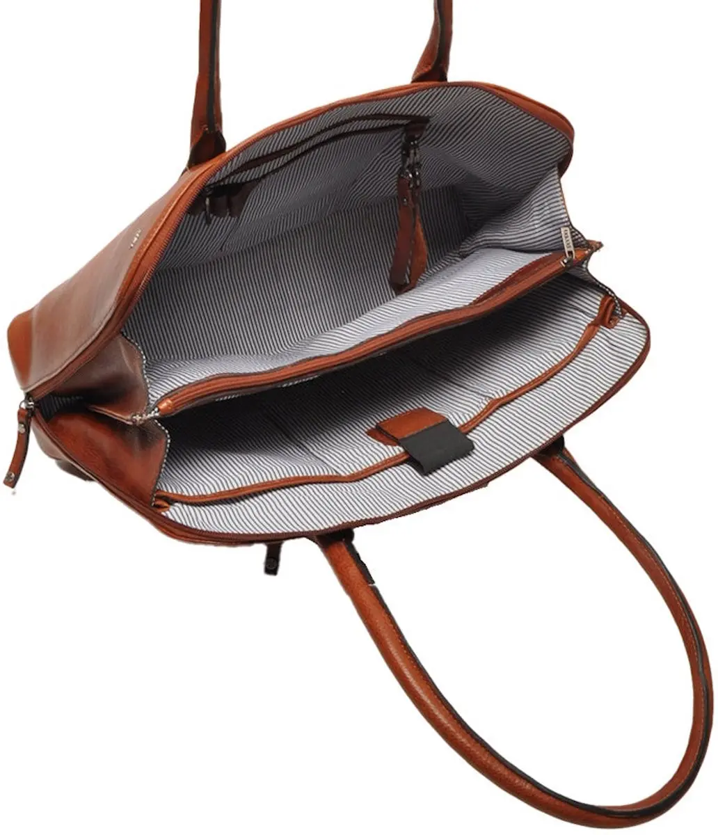 Berba Lucca Laptoptas 15.6 inch - 6 Vakken - Cognac