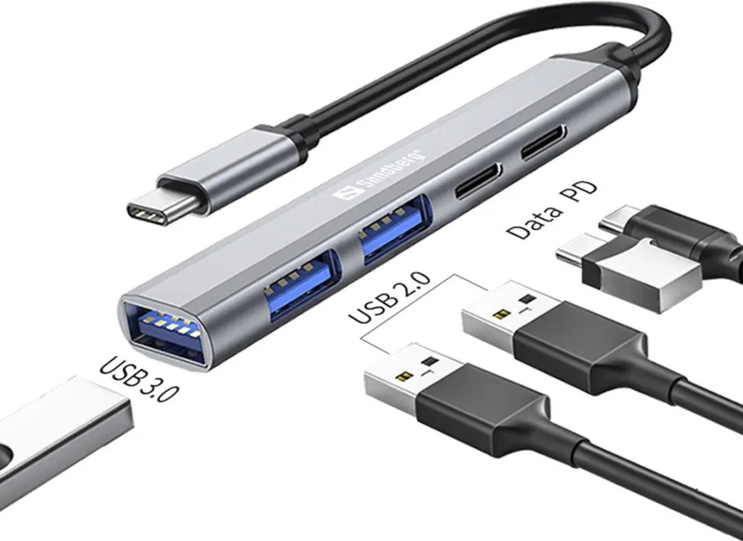 Sandberg 336-50 Interface Hub USB-C - 5000 Mbit/s - Grijs