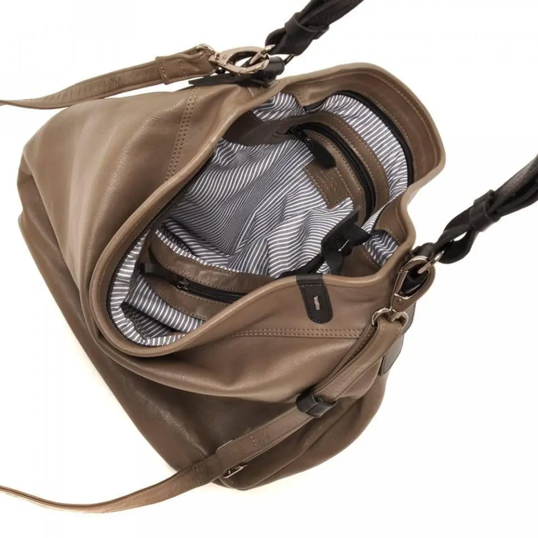 Berba Stella 826-154-40 Leren Schoudertas - 16 inch - Taupe - afbeelding 6 van 6