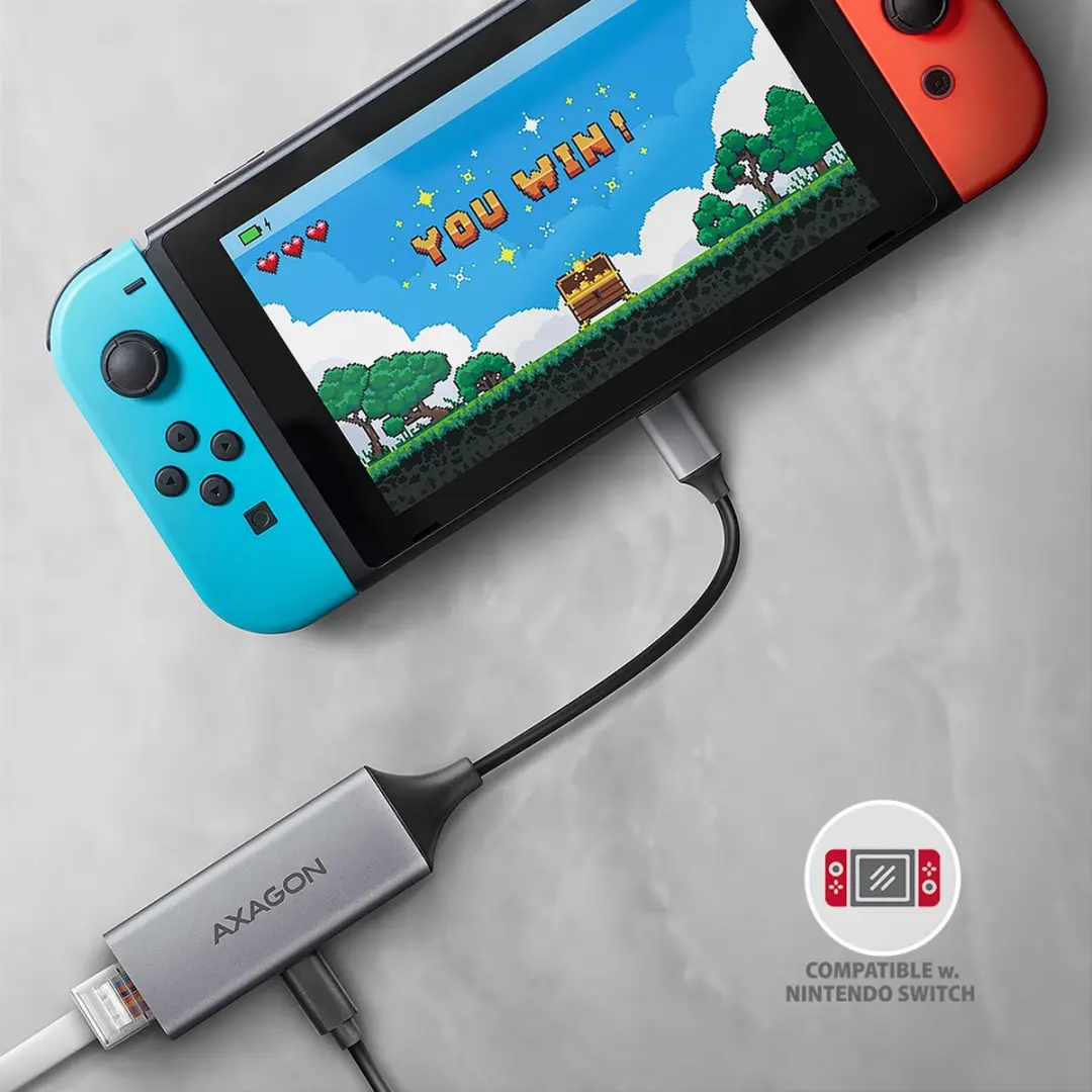 Axagon ADE-TXPD USB-C Netwerkadapter - RJ45 - Kleurloos - afbeelding 6 van 6