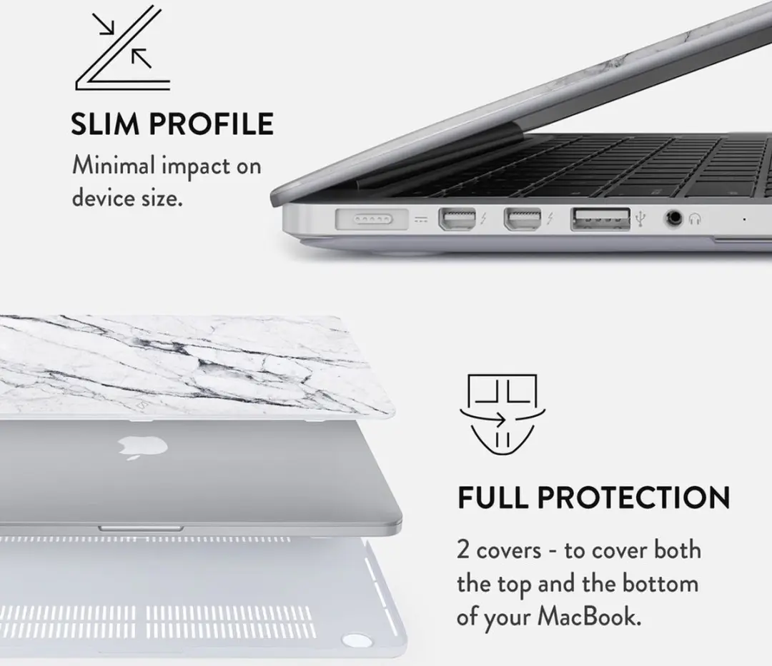 Burga Hard Case MBPR13_A1706 MacBook Pro 13 2020 - Wit