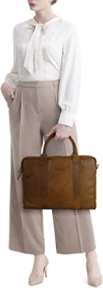 DSTRCT Limited Leren Laptoptas 15,6" - Cognac - MPN 018097.30
