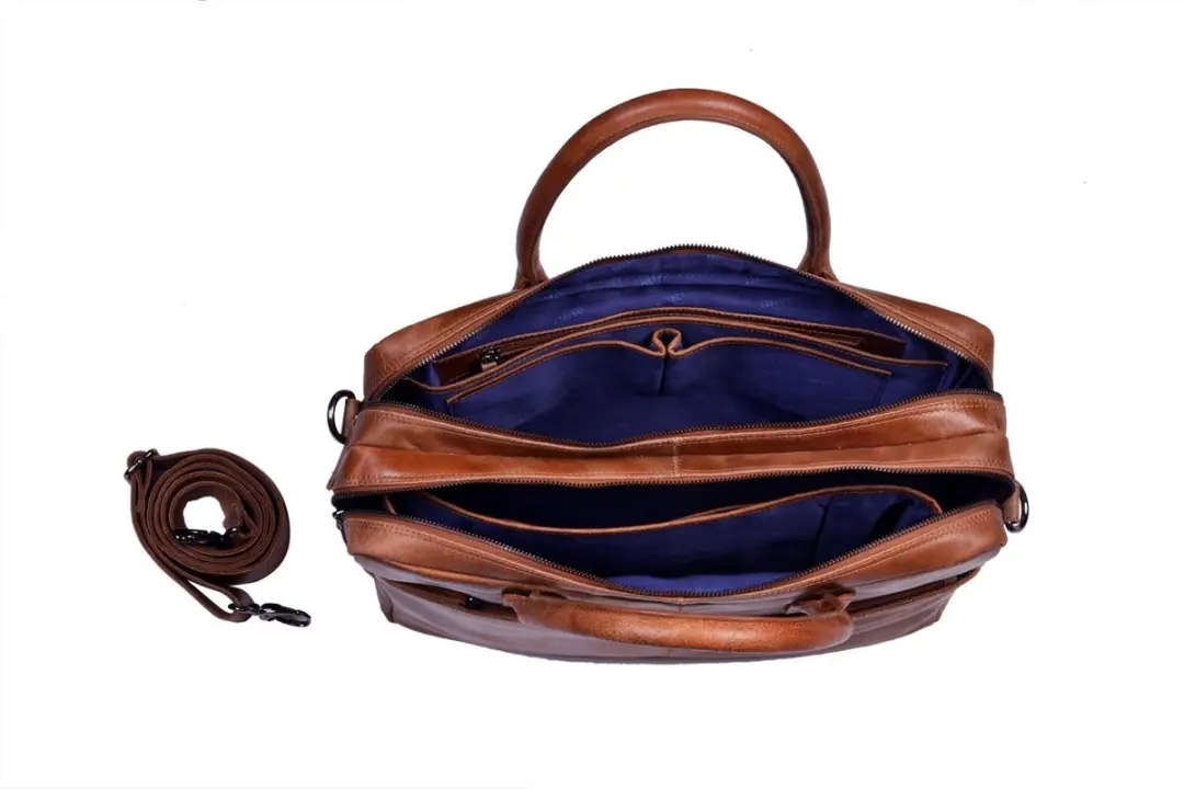 DSTRCT Limited Leren Laptoptas 15,6" - Cognac - MPN 018097.30