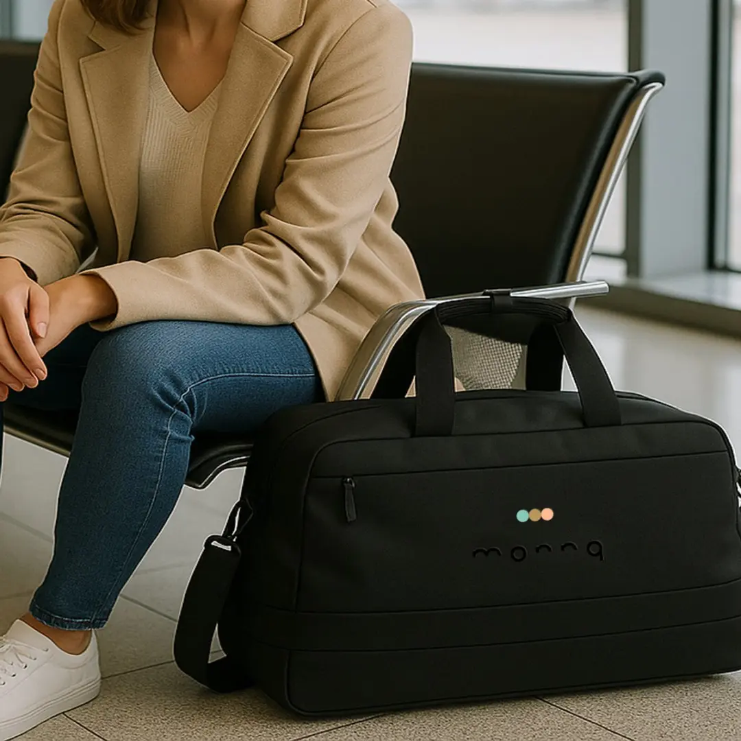Monnq Stefano Duffle Bag 15.6 inch - Zwart