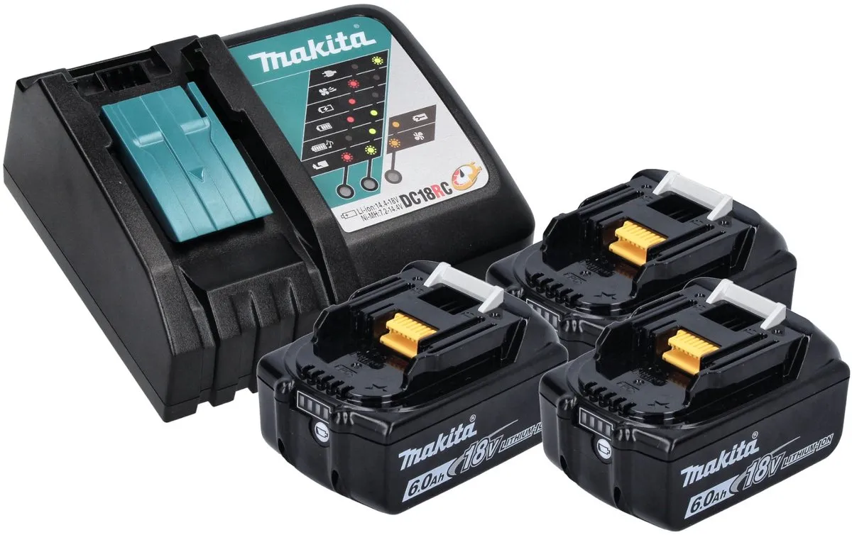 Makita DDF492RG3J Accuboormachine 18V - 141Nm Borstelloos - 3x 6,0Ah Accu - Oplader - afbeelding 2 van 6