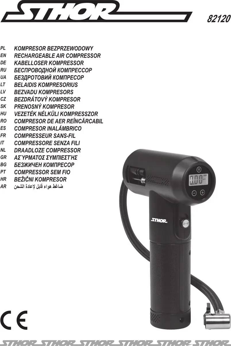 Toya Sthor 82120 Draagbare Auto Compressor - 25 l/min - 2000 mAh