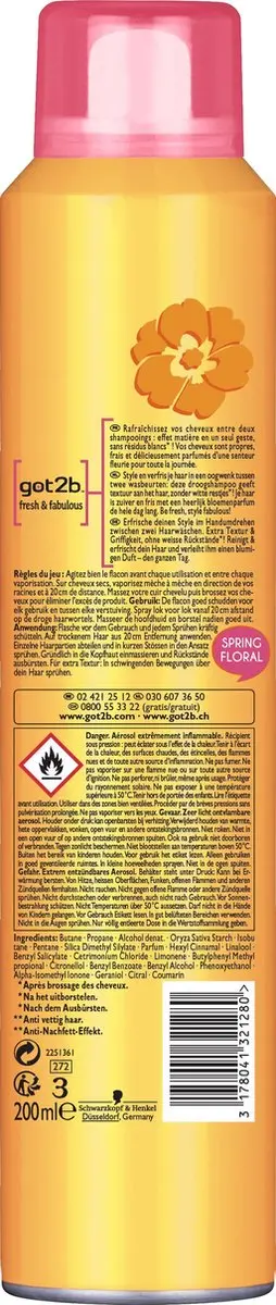 Got2B Fresh&Fabulous Droogshampoo - 6x 200ml