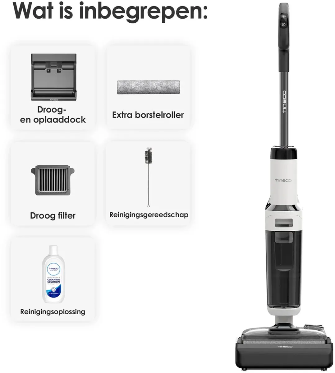 Tineco Floor One S6 Stretch Vloerreiniger - Wit - 40 Min - afbeelding 6 van 6