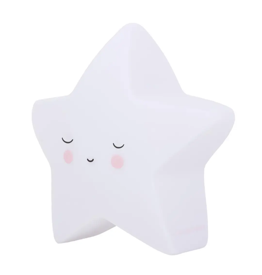 A Little Lovely Company Slapende Ster Kinderlamp - Wit - 3x AAA