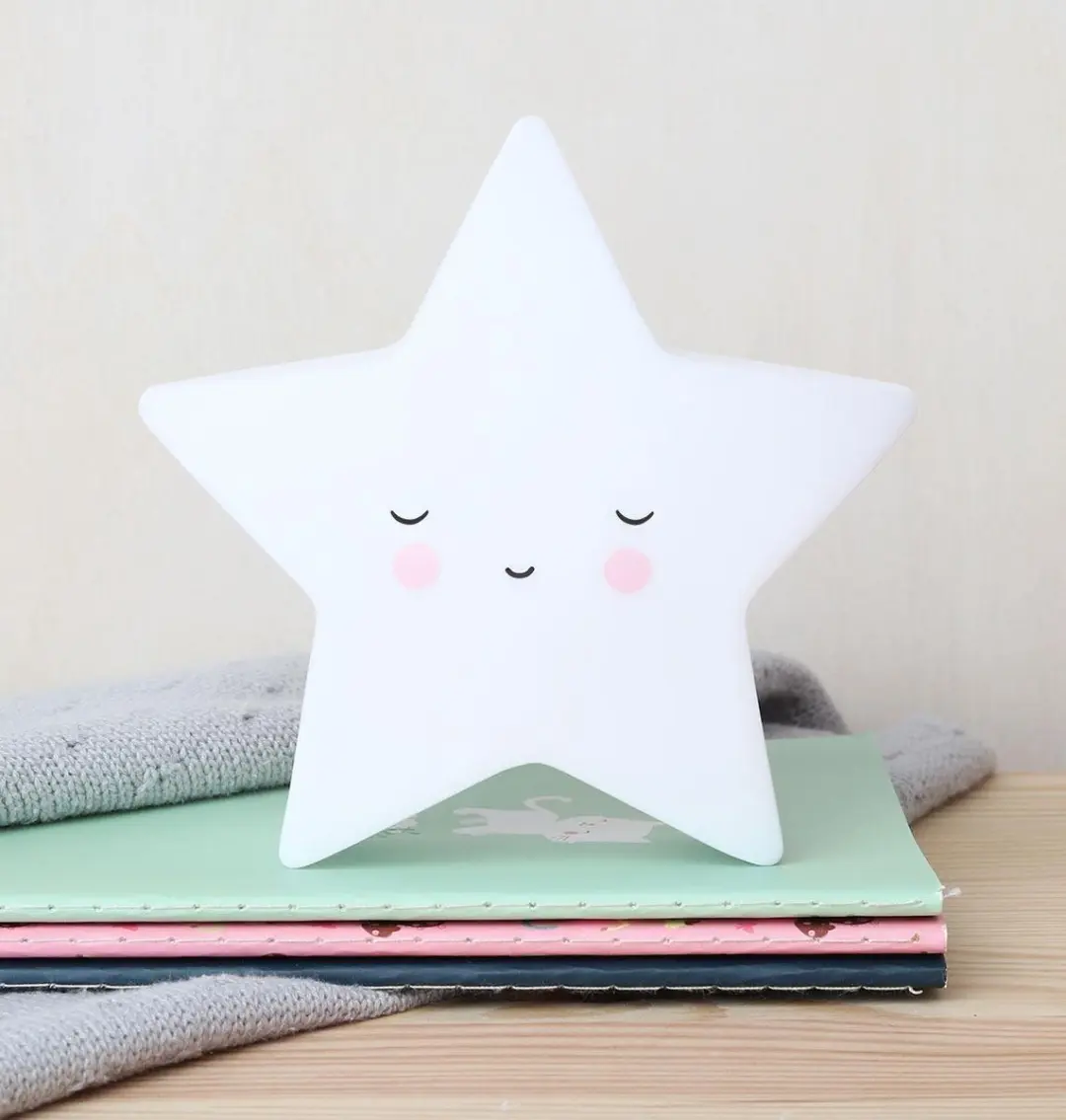 A Little Lovely Company Slapende Ster Kinderlamp - Wit - 3x AAA