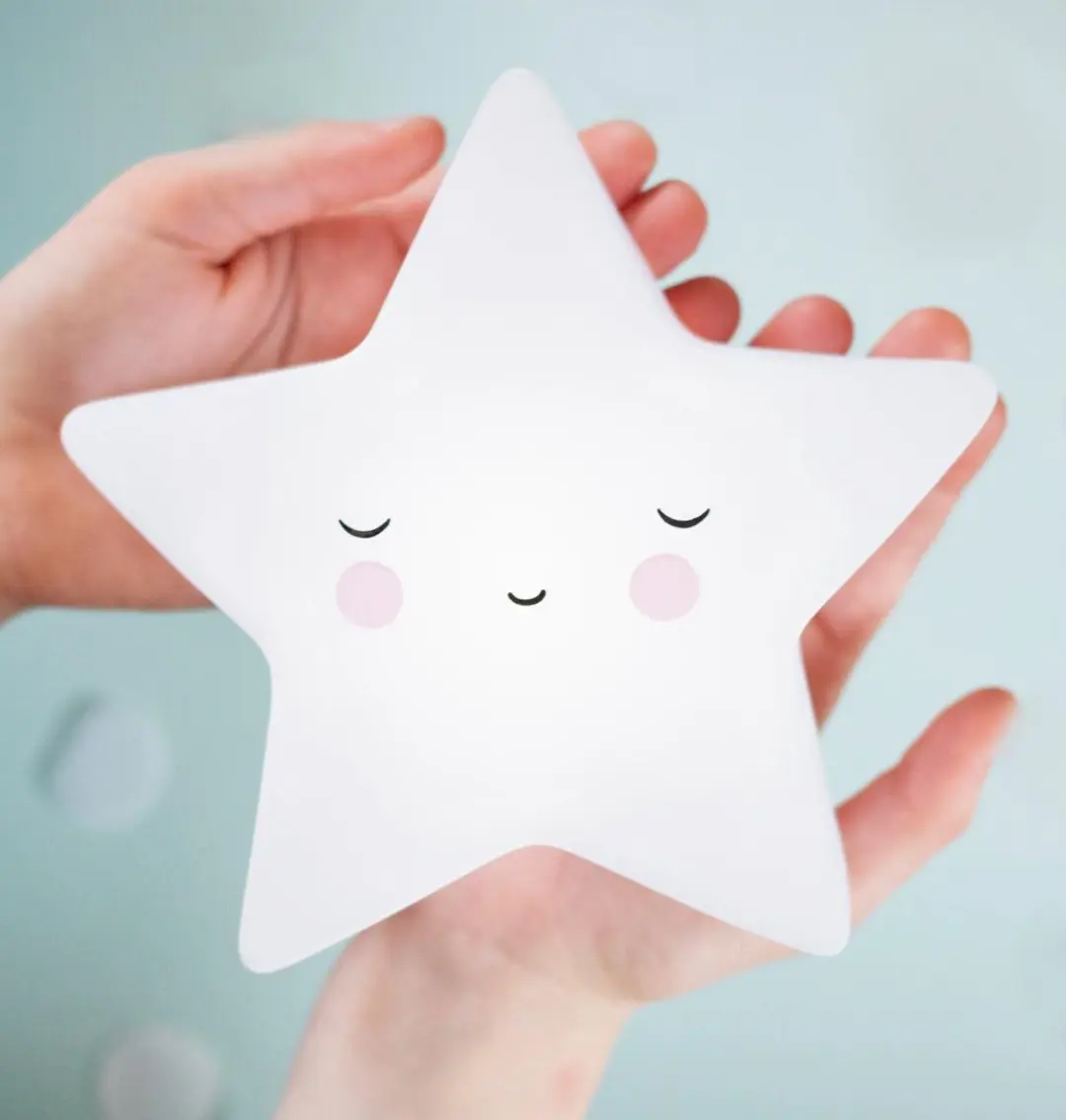 A Little Lovely Company Slapende Ster Kinderlamp - Wit - 3x AAA