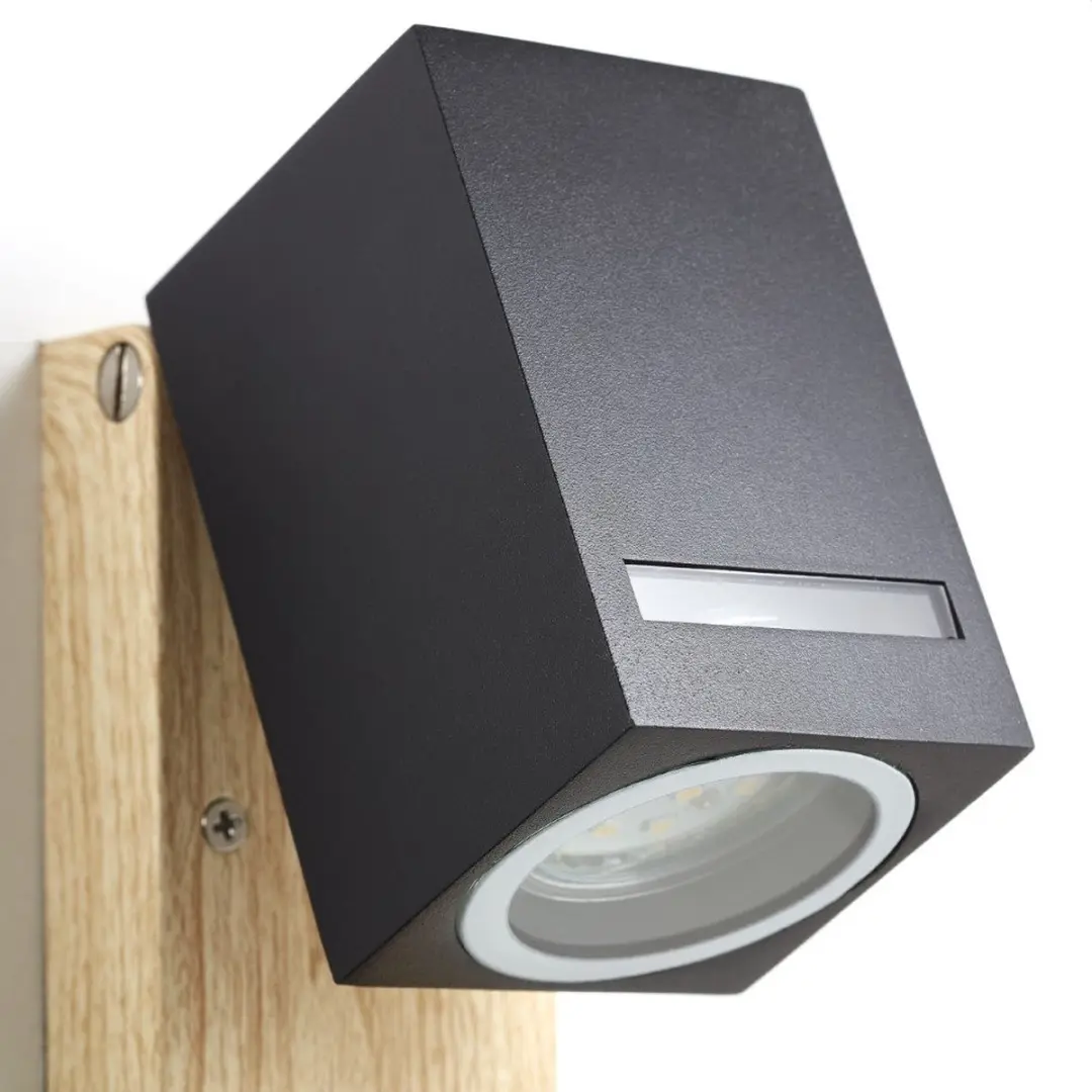 Brilliant Galeni Buitenwandlamp GU10 20W - Zwart/Naturel