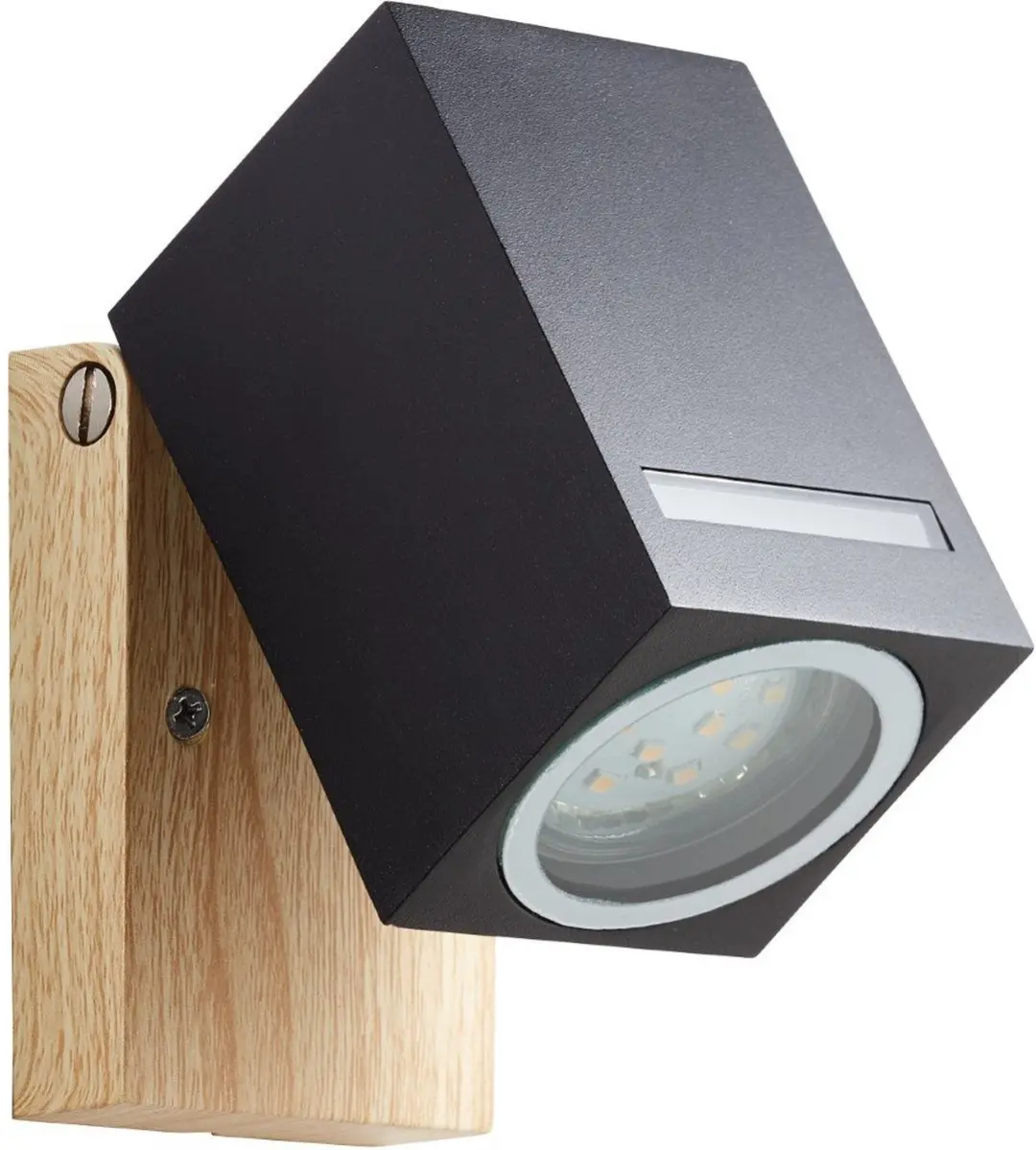 Brilliant Galeni Buitenwandlamp GU10 20W - Zwart/Naturel